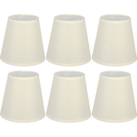 AIPERQ Eosnow Abat-jour de remplacement en tissu de couleur crème, 6 pièces, pour lustre mural E14, décoration de la maison (1/4)