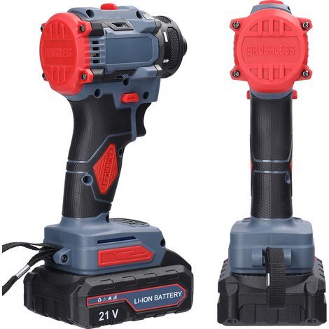 Perceuse au lithium 21 V 2 en 1, tournevis électrique, outil électrique multifonction, couple de 55 Nm, moteur sans balais, tournevis pratique pour appareils ménagers, installation de meubles (1/5)