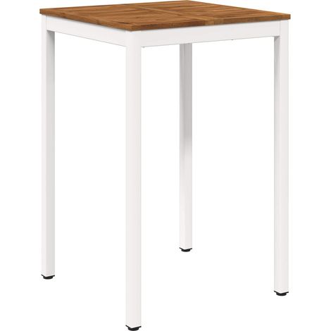 Mesa de Bar para Jardín Natural y Blanco 70 x 68,5 x 105 cm vidaXL
