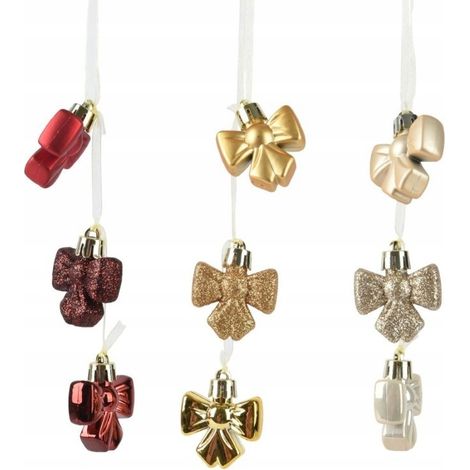 Pendentif sapin de Noël avec nœuds, 1 pièce, 3,8 cm (1/2)