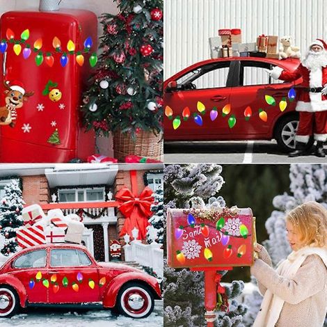 Décorations de Noël pour voiture et réfrigérateur : aimants en forme d'ampoule réfléchissante (1/4)