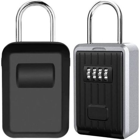 Boite à Clé Sécurisée Montage Mural Boite a Clef avec Code Numérique à 4 Chiffres, Extra Grande Lock Box Coffre a Clefs Exterieur avec Anse, Format XL Boîte à Clés à Code (Noir),de dyk. (1/4)
