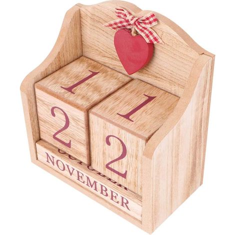 Calendrier En Bois - Calendrier Perpétuel Avec Blocs Amovibles Pour Bureau Maison Studio Photo - 1 Pièce (1/5)