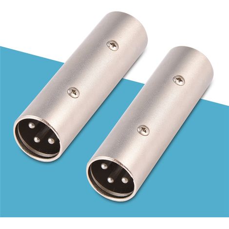 Adaptateur audio XLR mâle-mâle 3 broches pour microphone et amplificateur (lot de 2) (1/5)