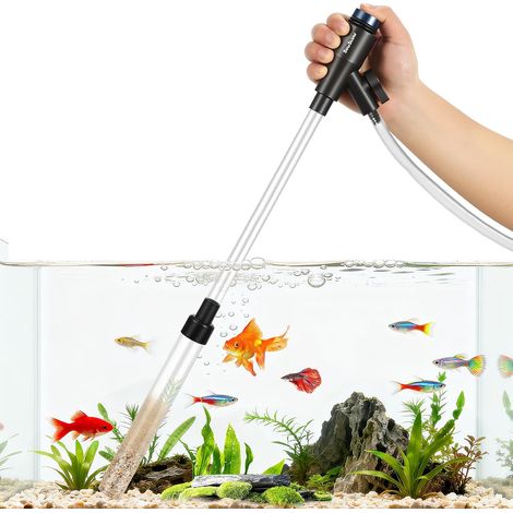 Mini Nettoyeur de Gravier pour Aquarium 4 en 1, kit de Nettoyage pour Aquarium, Petit Siphon changeur d'eau pour Aquarium avec débit réglable, adapté aux Aquariums de Poissons et de Tortues (1/5)