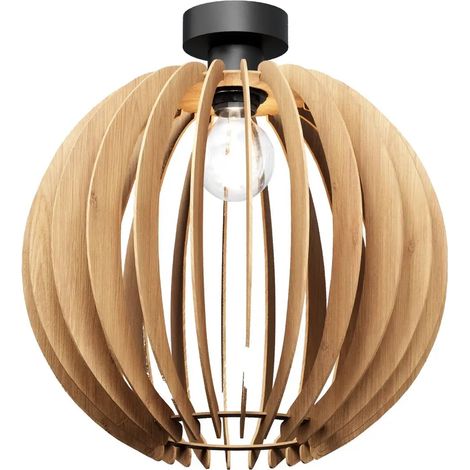 [GEBRAUCHT] B-Ware Deckenleuchte Lampe Clay Birke Schwarz Holzleuchte E27 Led Skandinavisch ø 40 Cm