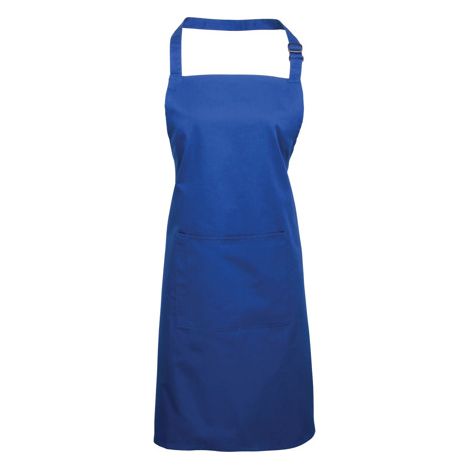 Tablier 860mm, Bleu roi, Coton, polyester Fixation arrière ( Prix pour 1 )