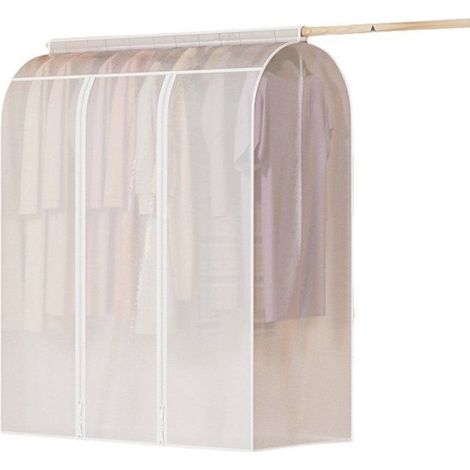 10 pièces Housses de vêtements, transparentes et résistantes, protège-cintres avec fermeture à glissière, sacs de rangement pour armoire, idéaux pour vestes et costumes (1/5)