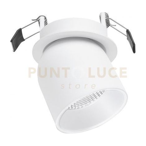 GFA441- FARETTO ORIENTABILE BIANCO SATINATO A LED 3000K 680LM 9W IP21 TONDO D.7CM DA INCASSO