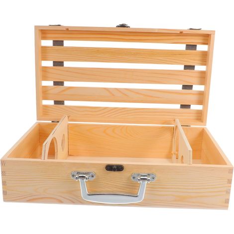 Coffret De Rangement Pratique En Bois Pour Deux Bouteilles De Vin Idéal Pour Un Anniversaire Un Mariage Ou Une Fête (1/5)
