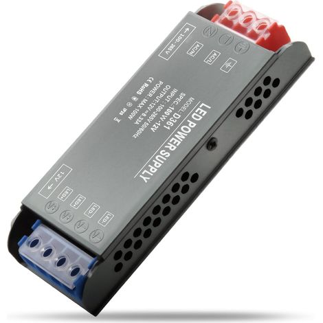 Transformateur 220V 12V 100W LED Driver Ultra Mince Transfo 8.3A Adaptateur à Pression Constante Alimentation 180V-240V AC à 12V DC Convertisseur Transfo Ruban LED de Tension Constante (1/5)