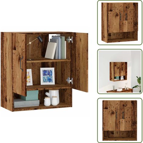 Armoire murale vieux bois 60x31x70 cm bois d'ingénierie - Armoire Murale - Armoires Murales - Armoire - Armoire De Rangement (1/5)