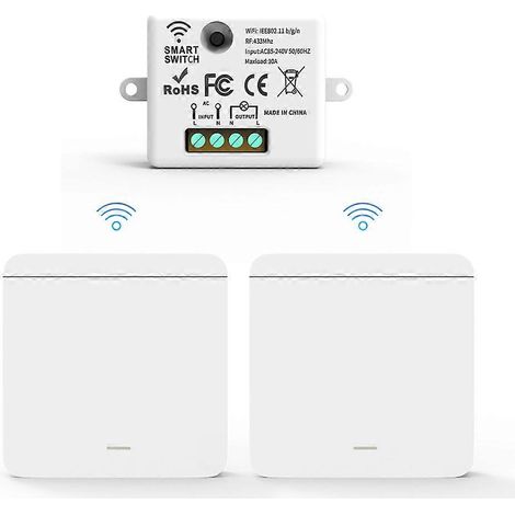 Relay Receiver with 2x1Gang Panel Switch LED Remote Control (1/5)