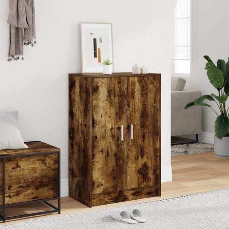 vidaXL Shoe Cabinet Smoked Oak 60x35x92 cm Engineered Wood (1/5)