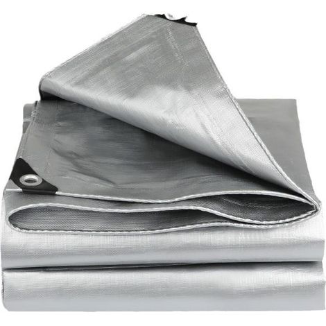 MOMO Ultra-Resistant Outdoor Tarpaulin (2m x 1.5m) - Waterproof and Multifunctional for Shelters, Garden Furniture, Wood - Silver