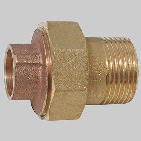 BOCCHETTONE BRONZO A 3 PEZZI DIRITTO FILETTATO MASCHIO A SALDARE FEMMINA - 14 x 1/2