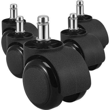 5 ruedas giratorias para sillas y muebles, fácil instalación, rotación suave, compatibles con sillas y escritorios, materiales duraderos. (1/5)