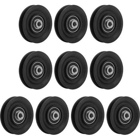 10 roues à poulies en nylon silencieuses 3,5 pouces avec roulement universel pour équipement de levage, garage et échelles (1/5)
