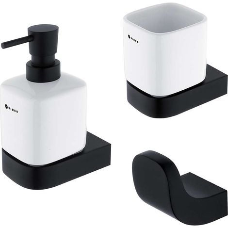 Nimco Nikau - Set di accessori da bagno, nero opaco NKC set-31K-T-90 (1/5)