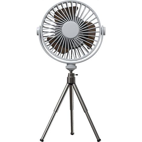 Ventilateur de table portable avec télécommande, lampe LED et trépied pour les vacances (1/4)