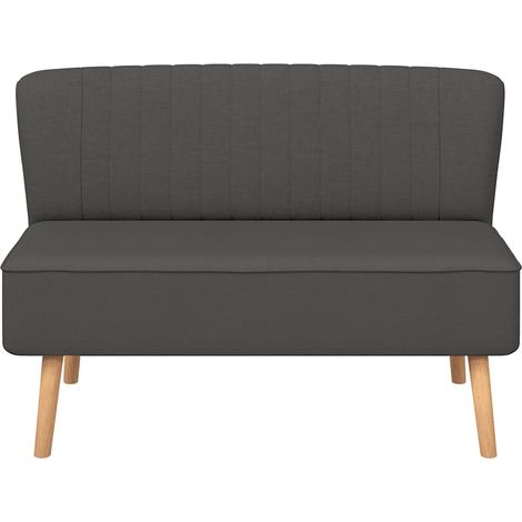 Canapé 117 x 55,5 x 77 cm Canapé relax - Canapé de salon Tissu Gris foncé BV619615 - BonneVie (1/4)