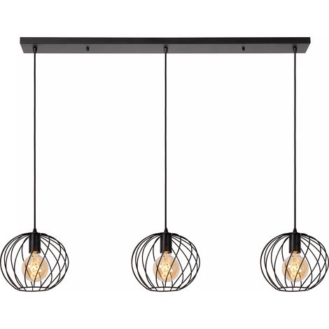 Lampada sospensione DANZA nera metallo 3xE27 40W Lucide (1/5)