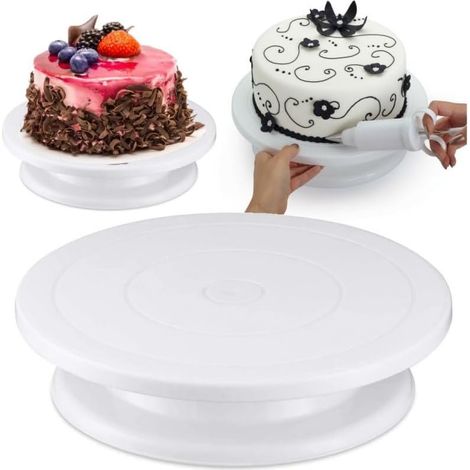 Alzata girevole per torte da 28 cm - Supporto per esposizione torte - Vassoio per torte - Vassoio girevole con base - Accessori per torte (1/4)