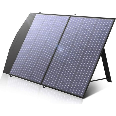 ALLPOWERS Cargador de panel solar portátil de 100 vatios para computadoras portátiles, cargador solar de celda solar plegable para camping al aire libre para generador solar/estación de energía (1/5)
