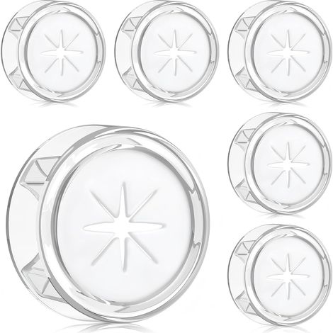 6 Crochet Torchon, ABS Rond Transparent, Adhésif Sans Perçage, Pour Cuisine Salle De Bain (1/5)