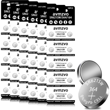 Lot de 60 Piles Bouton pour Montre SR621SW 364 LR621 1,5 V (1/5)