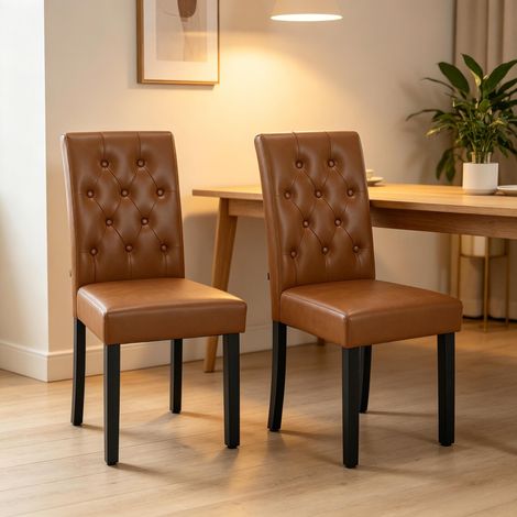 Chaise de salle à manger à dossier haut – confortable, pour bureau, conférence & détente (lot de 2) (1/4)