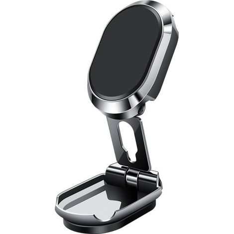 Multifunctional Metal Magnetic Car Phone Holder with 360° Rotating Magnet, Desktop Phone Mount for Dashboard Screen, Compatible with All Phones (1/5)