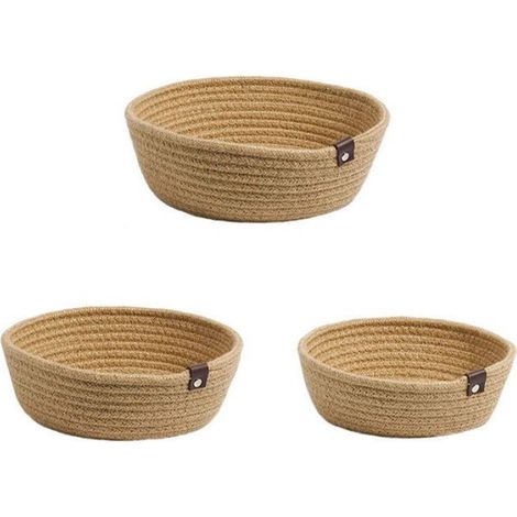 Panier de rangement en corde de coton Ensemble de paniers de rangement tissés en corde de meuble cube Corde de chanvre (1/5)