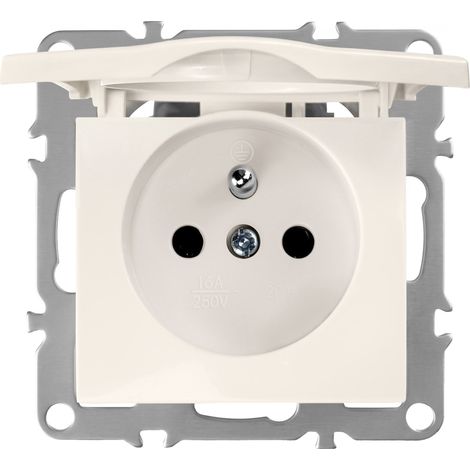 Toolight Single Grounded Socket With Flap Oste Jnh005-g Beige (1/5)