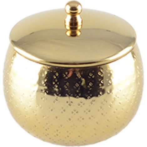 Bougie Parfumée Ronde avec Support et Couvercle en Métal Doré Petit Modèle 8 x 8 x 8 cm - PANGIVO (1/3)