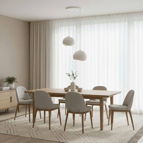 Suspension chambre blanche design 2 lampes 55 cm NOXIS (1/5)