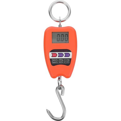 Balance Numérique Suspendue Industrielle Capacité 200kg avec Crochet Construction Robuste en Plastique et Acier, pour Peser Bagages et Charges en Environnement Industriel (1/5)