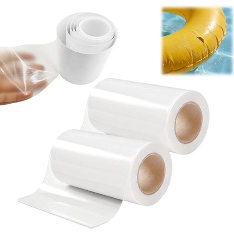 2 rouleaux - Ruban de réparation étanche - Ruban de réparation pour spas gonflables - Ruban de réparation pour piscines 10 cm x 1 m - Autocollants transparents pour réparer les fuites des bouées, bate (1/5)