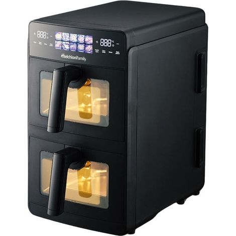 Melchioni Family Friggitrice Ad Aria Giulia 10l Doppio Cassetto Verticale Nera