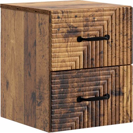 Mobiletto da notte a muro Legno antico 34,5 x 33 x 40 cm vidaXL