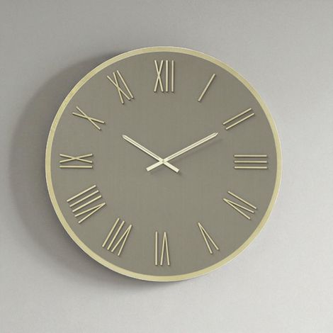 Orologio rotondo D80 cm in Laminam Ardesia con dettagli Oro LAZARUS (1/3)