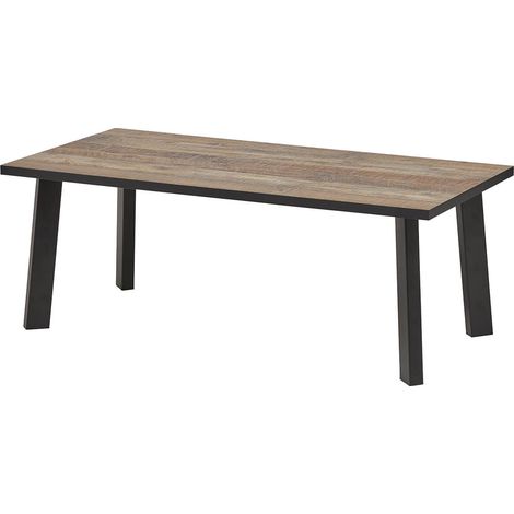 KARMINA - Table Basse Aspect Bois et Métal (1/4)