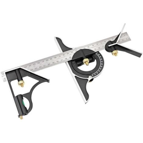 Combinaison 300mm multifonction Reglable Carré Heavy Duty Carré Outils Mesure Kits PréCision Protractor Angle Finder RèGle Carpentry Squares (1/4)
