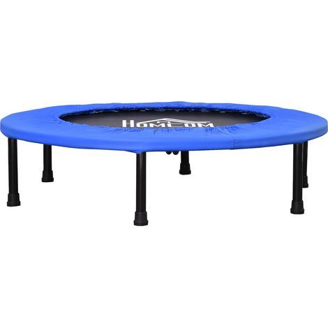 Trampolino elastico per allenamento con 30 molle, acciaio, plastica, PP, Ø91x22.5 cm, nero e blu