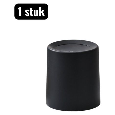 1 Poubelle - Mini Poubelle de Bureau - Mini Poubelle à Double Design pour Bureau et Cuisine - Convient au bureau et à la cuisine - Poubelle Minimaliste - Noir (1/5)