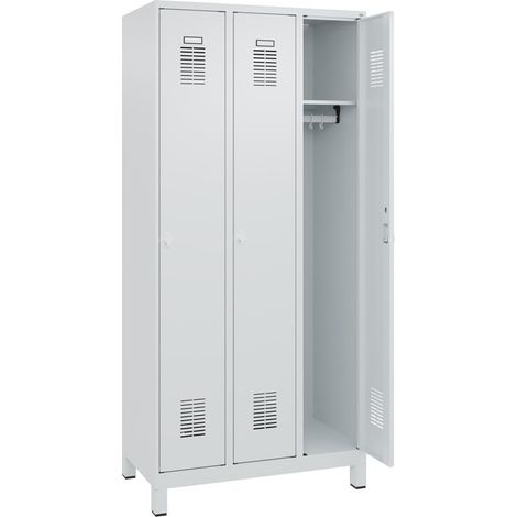 FORMAT Garderobenschrank BASIC Füße 1850x900x500mm 7035 3 Abt.