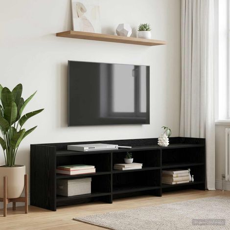 Beyamis Meuble TV 168 x 33 x 47 cm en chêne noir contrecollé (1/5)