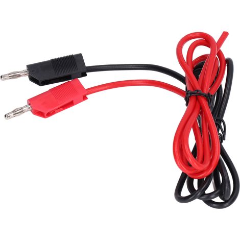 Lot de 2 Fils de Test Banane 4mm Mâle-Mâle 32A 1000V Rouge et Noir pour Diagnostic Électrique (1/5)