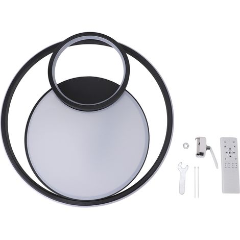 Ortviai Applique LED moderne à encastrer pour plafond, noir mat, 40 cm, gradation continue avec télécommande, 40 W (1/5)