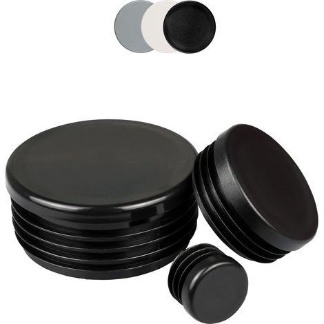 10 Bouchon, Ø 30mm, Épaisseur 1-2mm, Polyéthylène, Noir, Pour Tube Rond, Meuble (1/5)